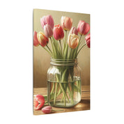 Rustic Tulips In Jar Farmhouse Canvas