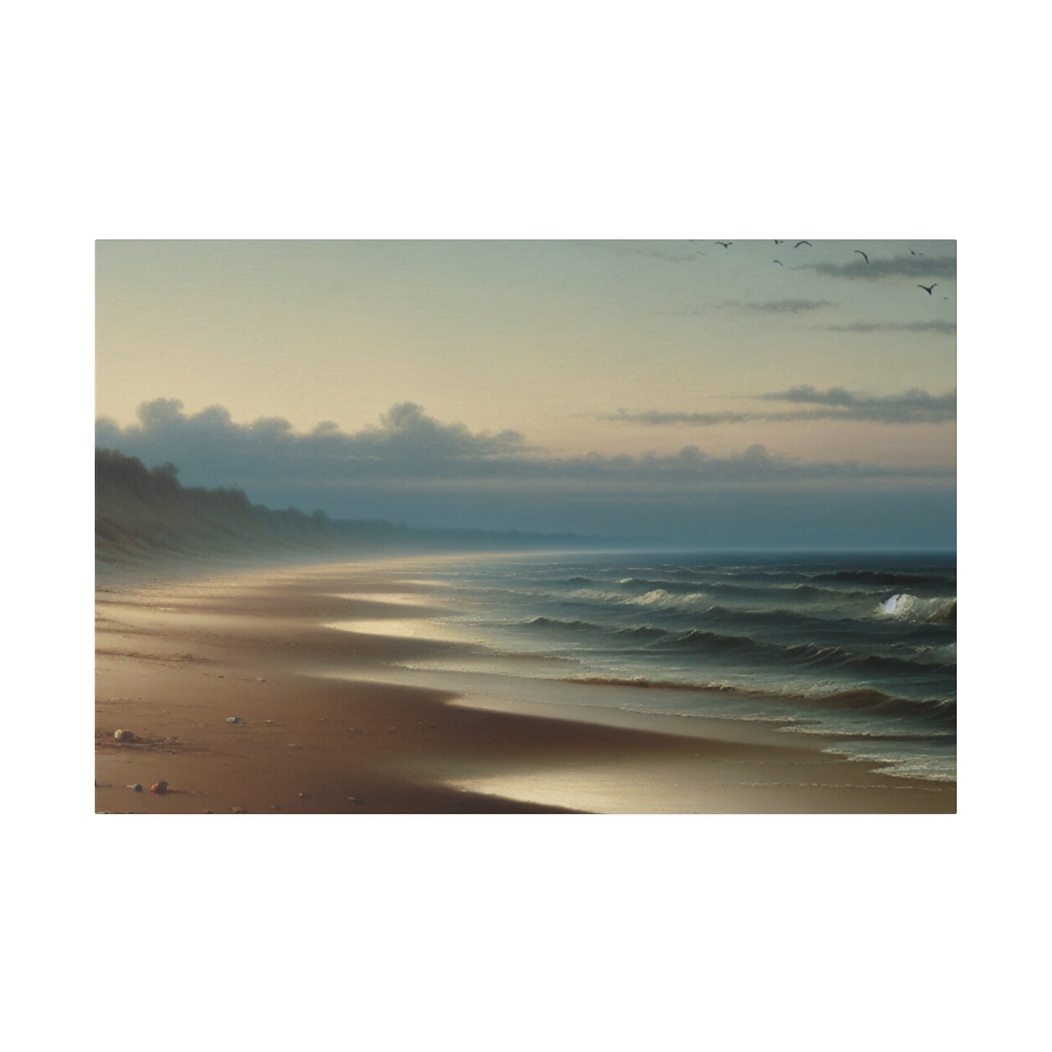 Seashore Muted Tonalism Beach Painting Canvas