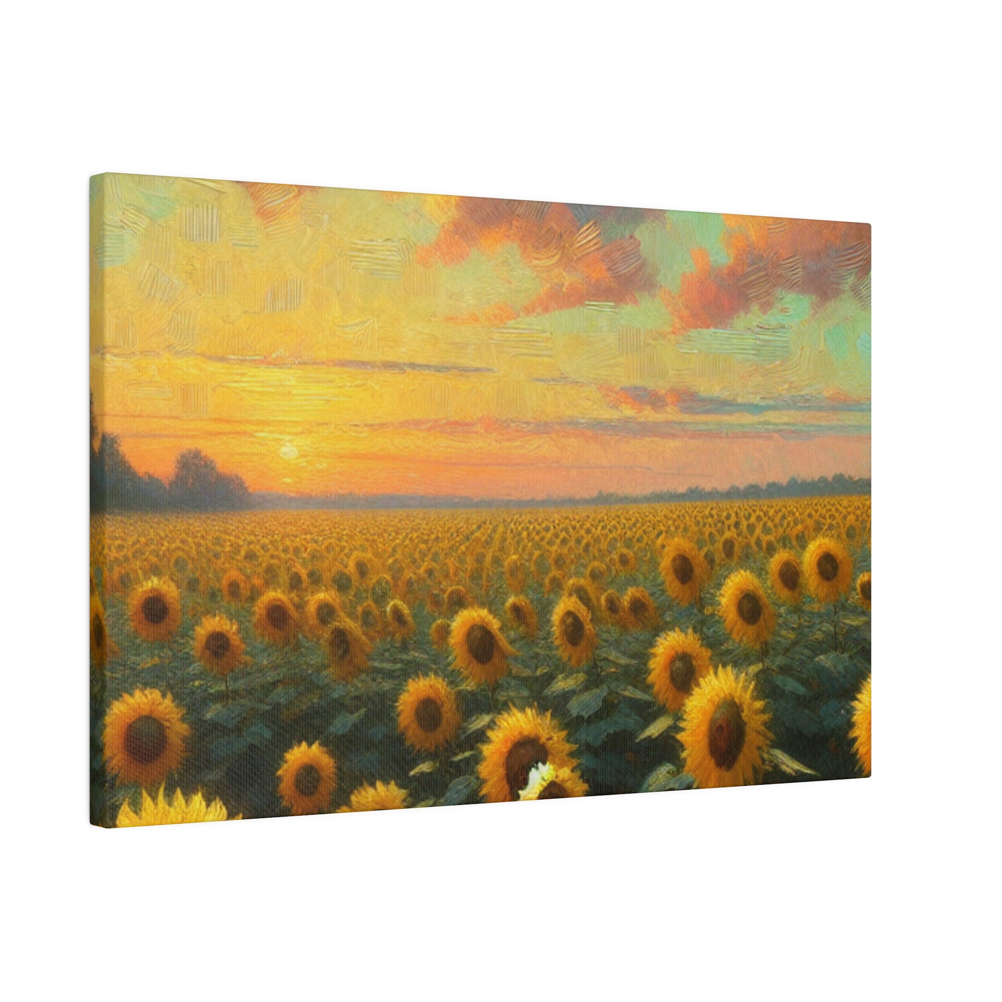 Sunflower Scenery Floral Wall Art Sunflower Painting Canvas