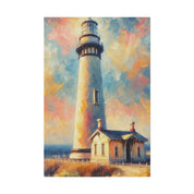 Luminated Beacon Coastal Wall Art Lighthouse Painting Canvas