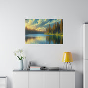 Lake In Solitude Lake Painting Canvas