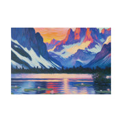 Quiet Lake Mountain Landscape Painting Canvas