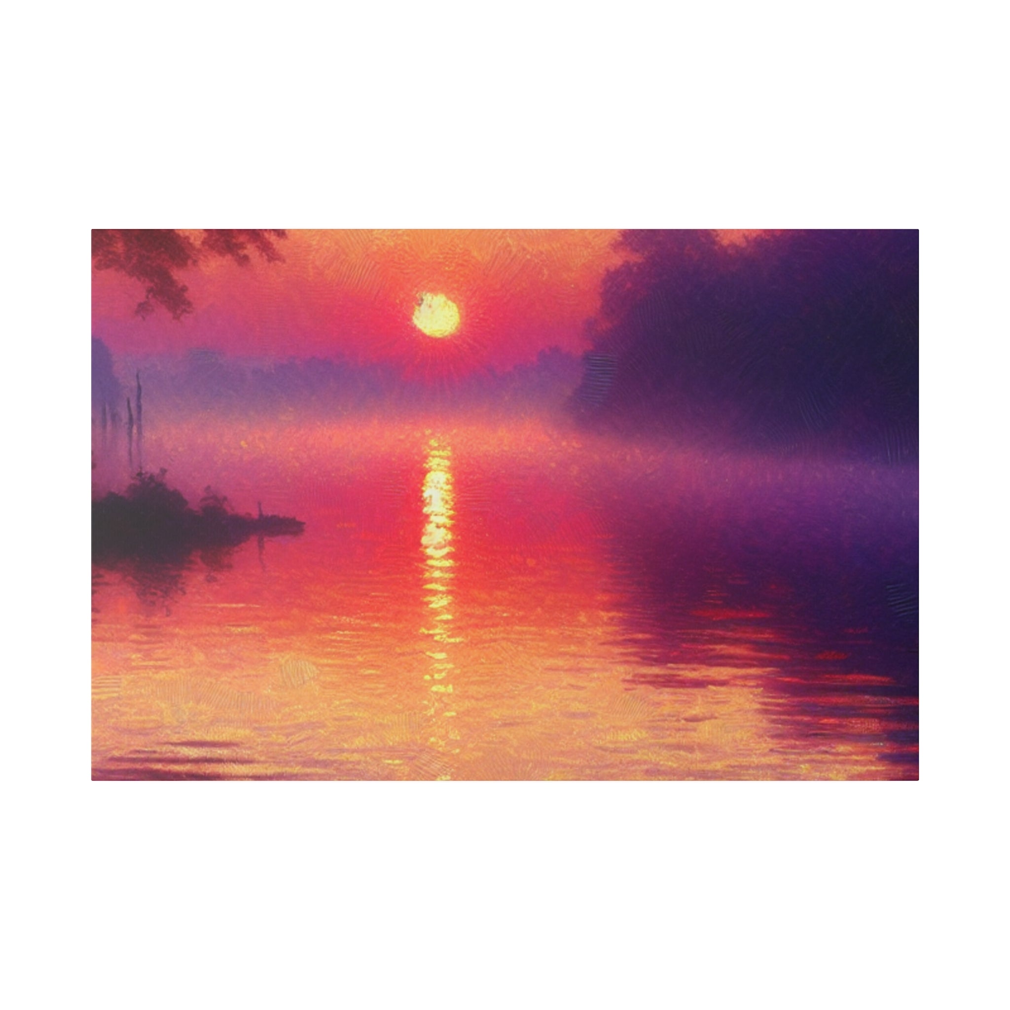 Dawn's Radiant Embrace Sunrise Painting Canvas