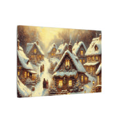Rustic Christmas Village Canvas