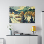 An Impressionist Viewpoint Rural Winter Painting Canvas