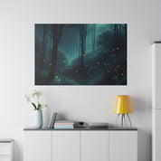 Twilight Whispers Firefly Forest Painting Canvas