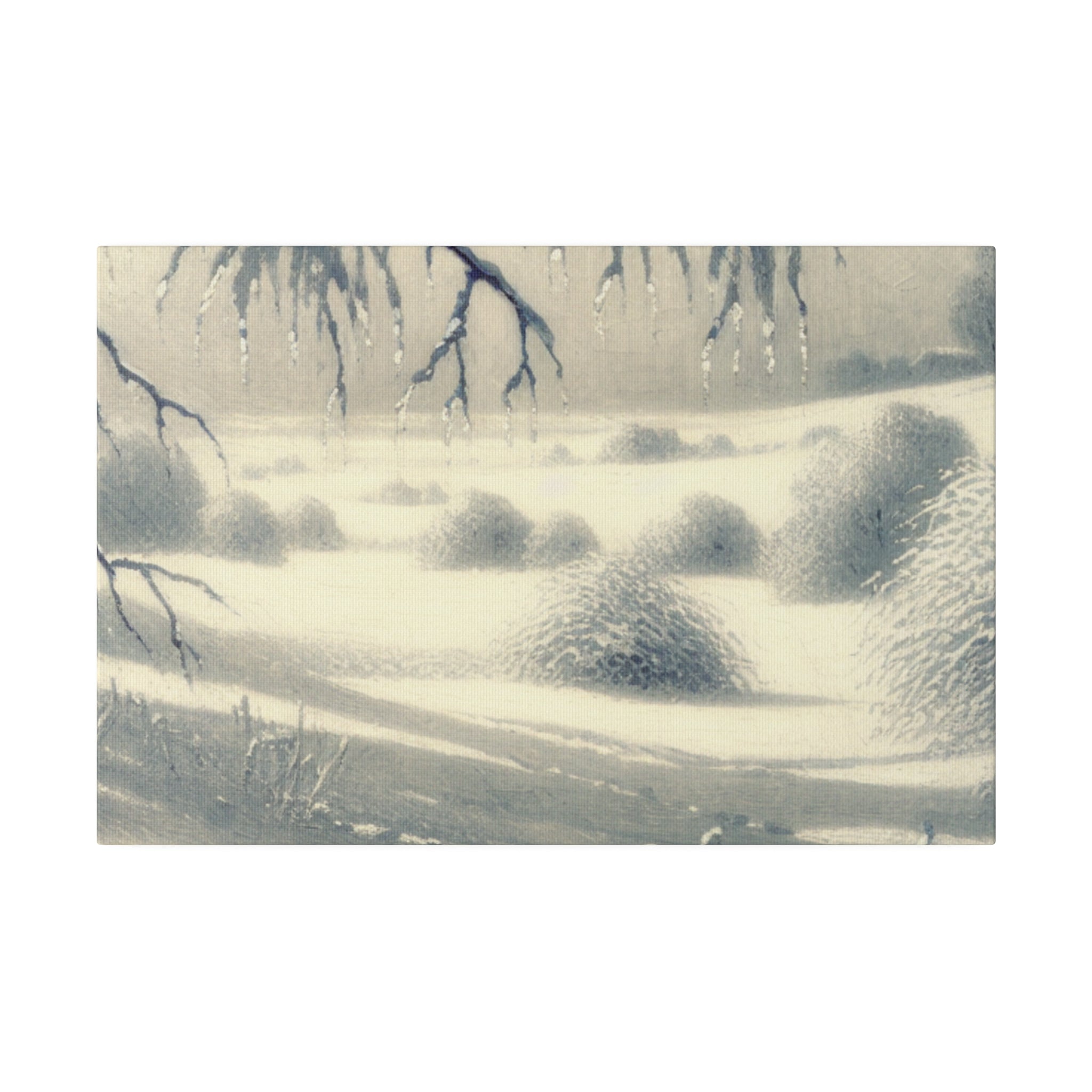 Silver Daylight Shimmers Snowscape Winter Painting Canvas