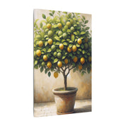 Potted Lemon Tree Rustic Canvas