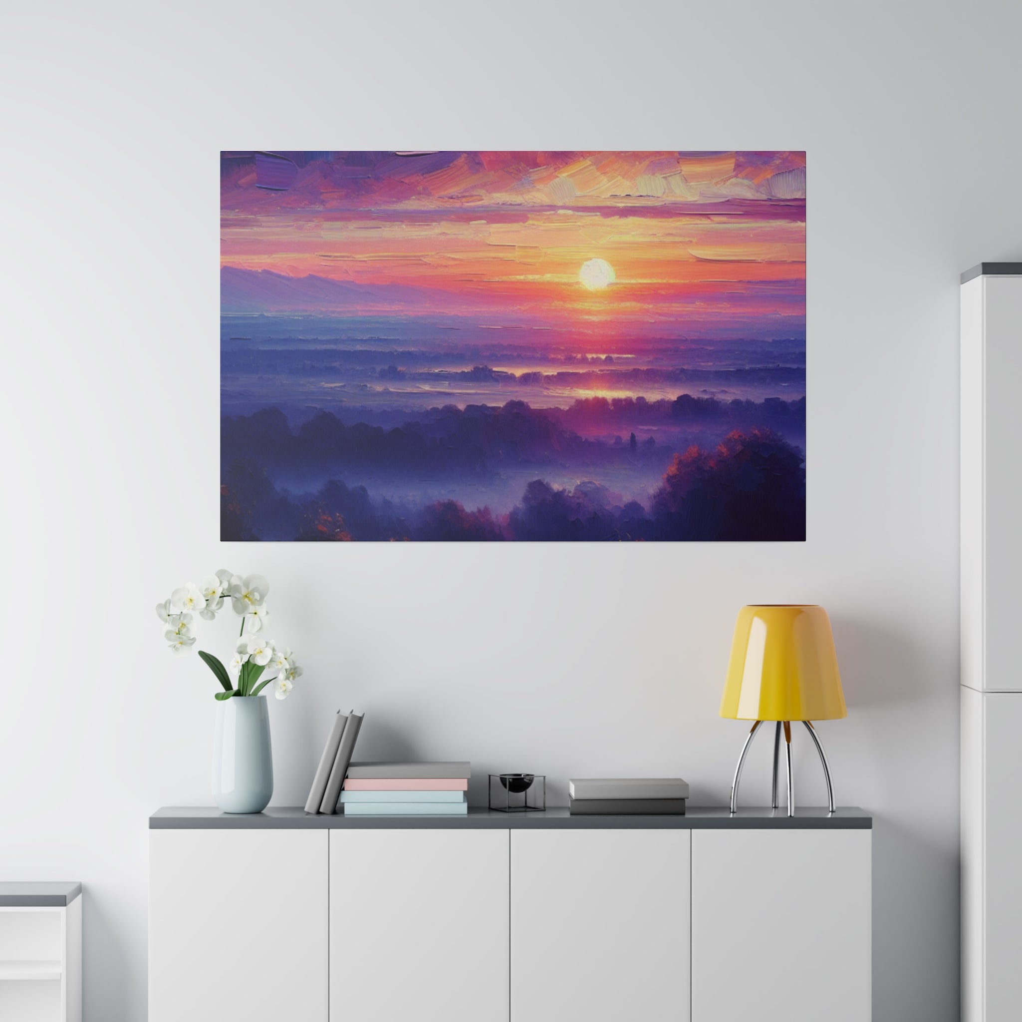 Dawn's Morning Dew Sunrise Painting Canvas