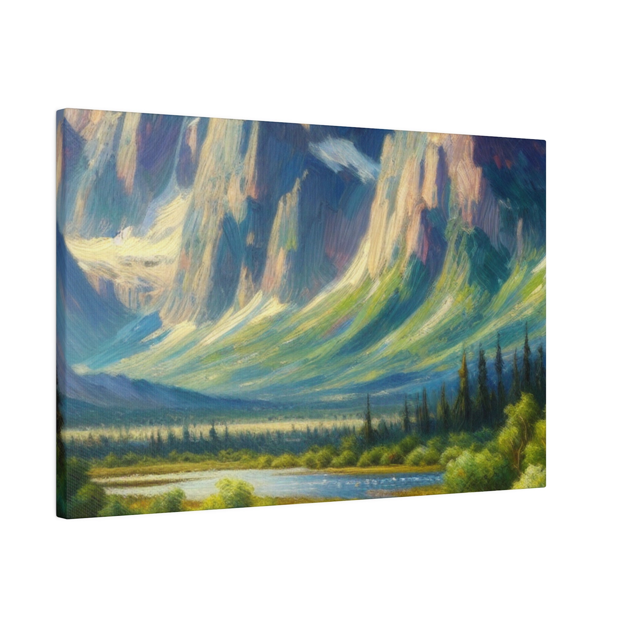 Impressionist Summit Dawn Mountain Landscape Painting Canvas