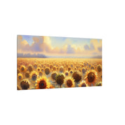 Golden Sunflower Field On Canvas