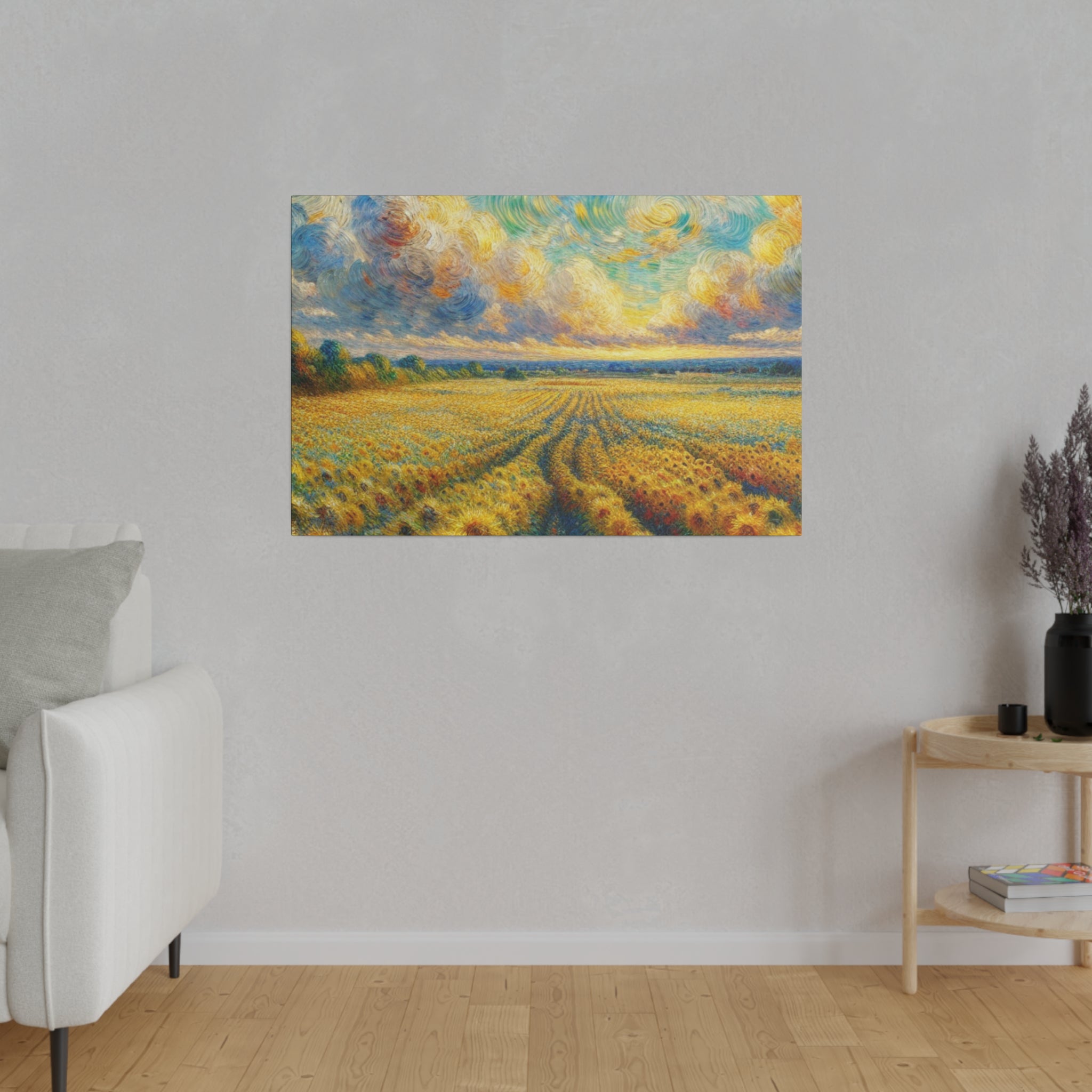 Sunflower Symphony Floral Wall Art Sunflower Painting Canvas