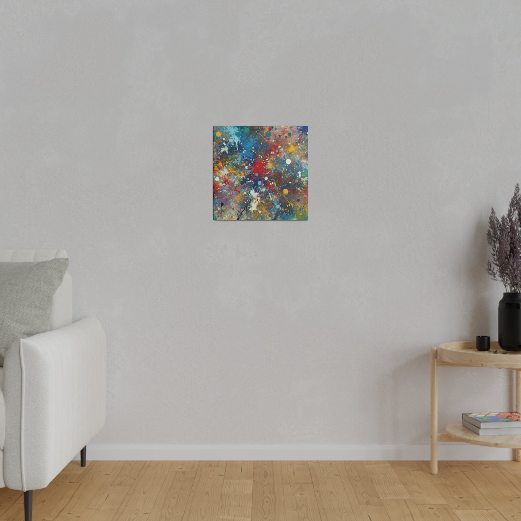 Split Splat Splatter Painting Colorful Abstract Art Canvas