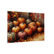 Pumpkins by the Red Barn Canvas