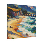 Vibrant Expressionist Landscape Beach Painting Canvas