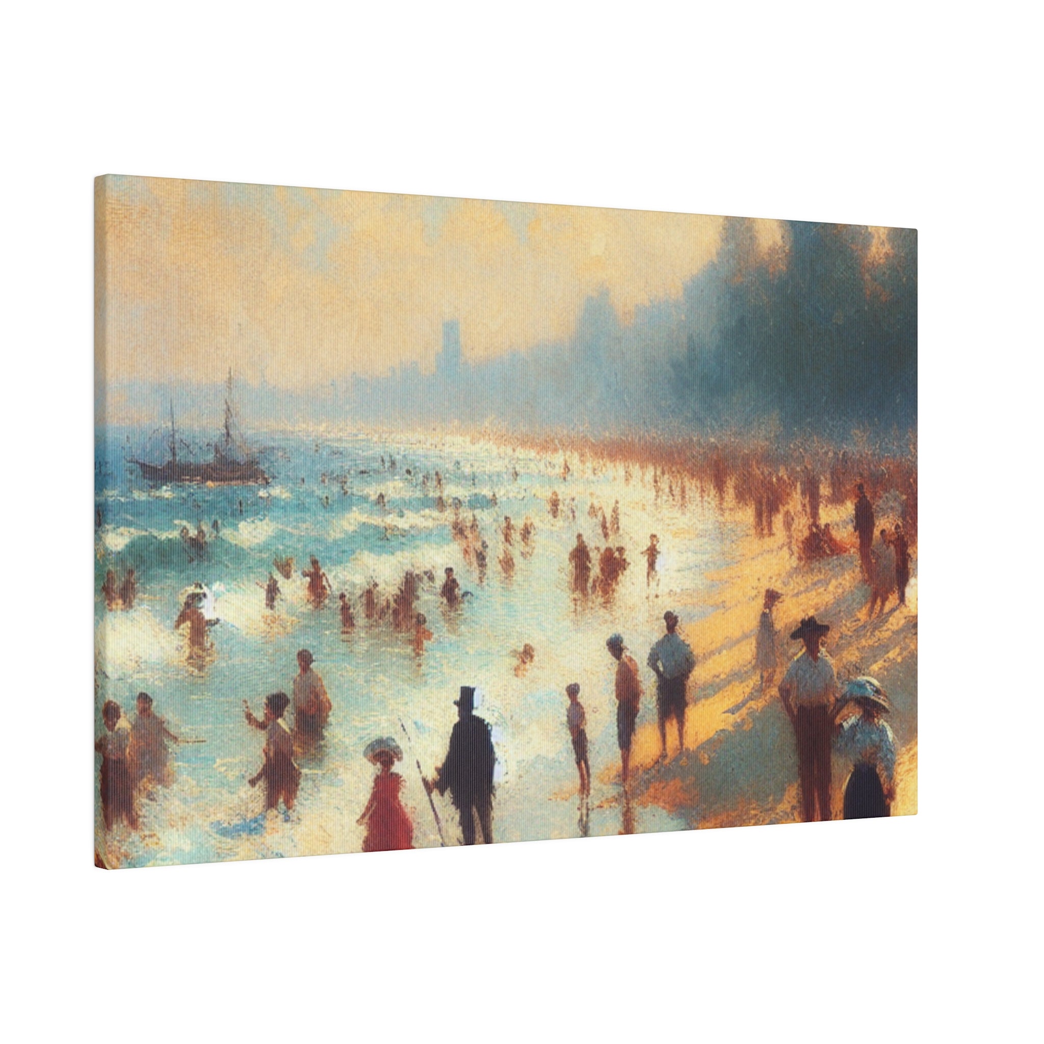 Sunday Seashore Reverie Beach Painting Canvas