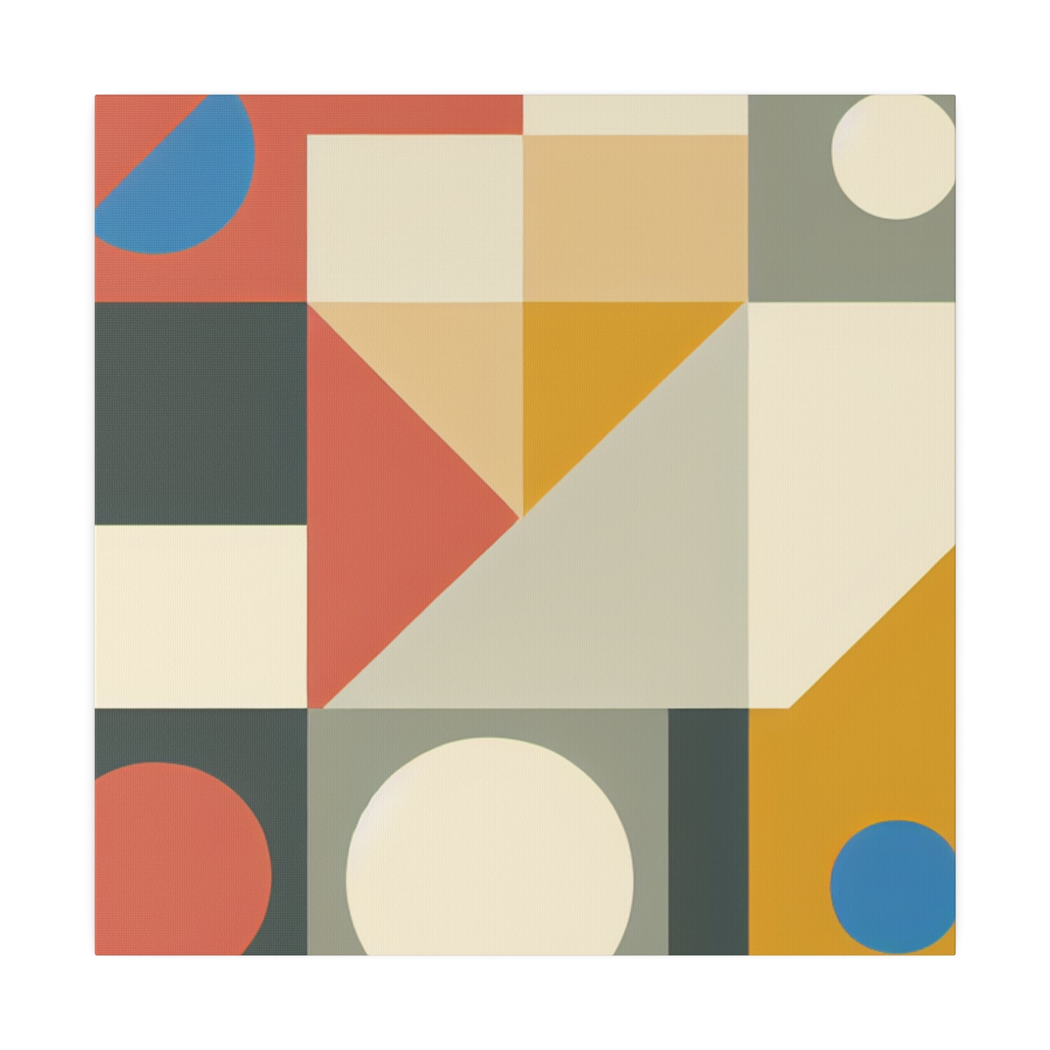 Red Yellow Beige Abstract Mid Century Modern Wall Art