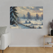 Twilight Frost Snowscape Artwork Winter Painting Canvas