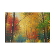 Autumnal Symphony Blaze Fall Painting Canvas