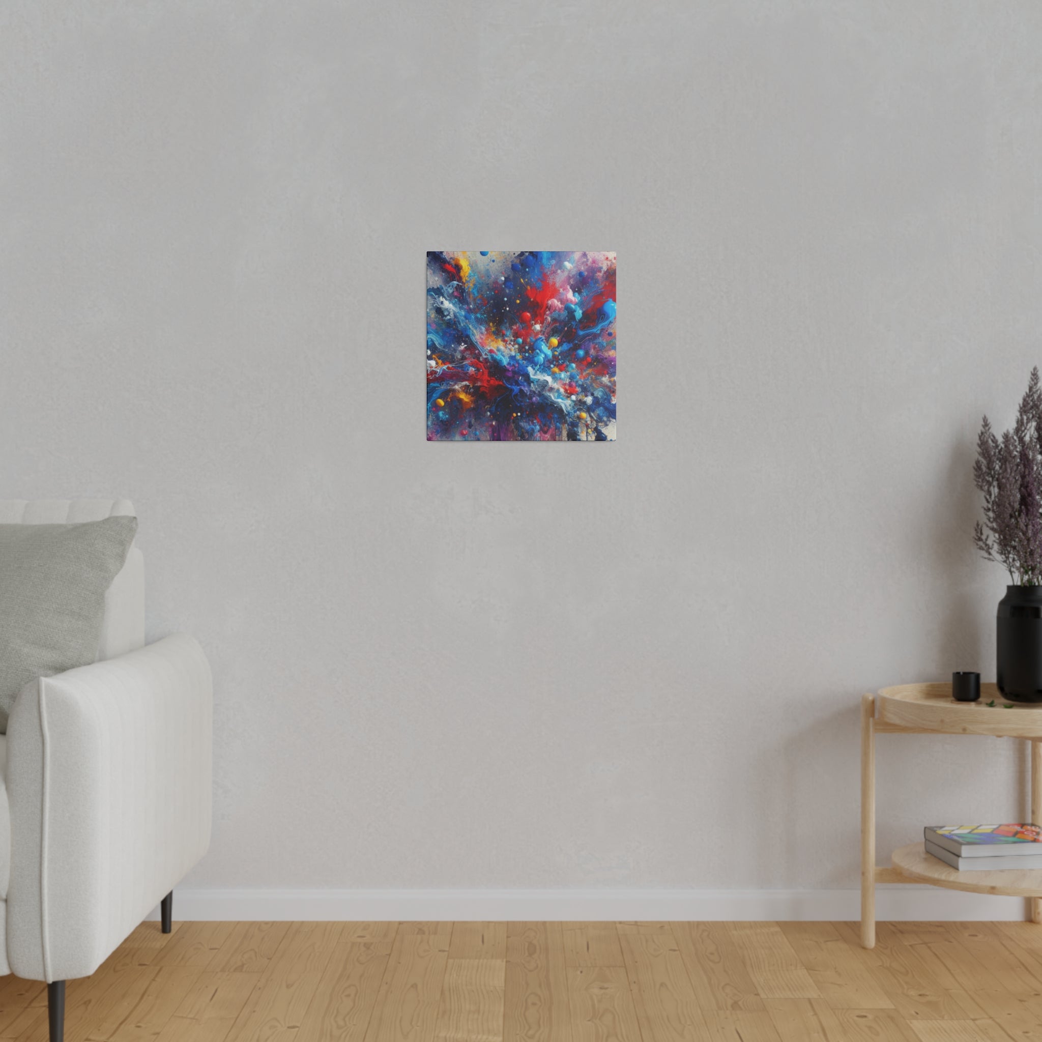 Abstract Expressionist Multicolor Splatter Wall Art Canvas