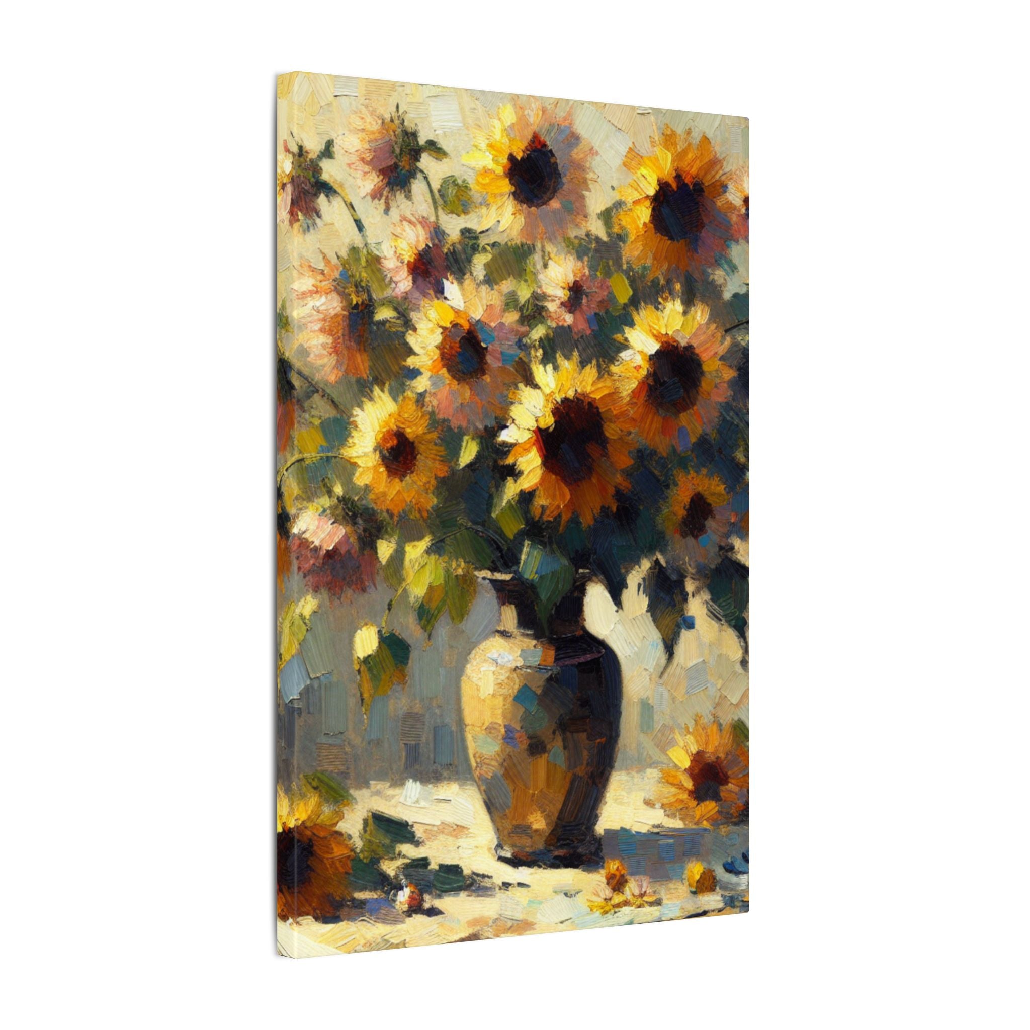 Vintage Sunflowers Vase Canvas