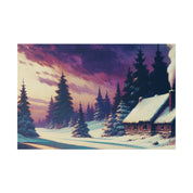 Indigo Sky An Expressionist Vintage Snowscape Winter Painting Canvas