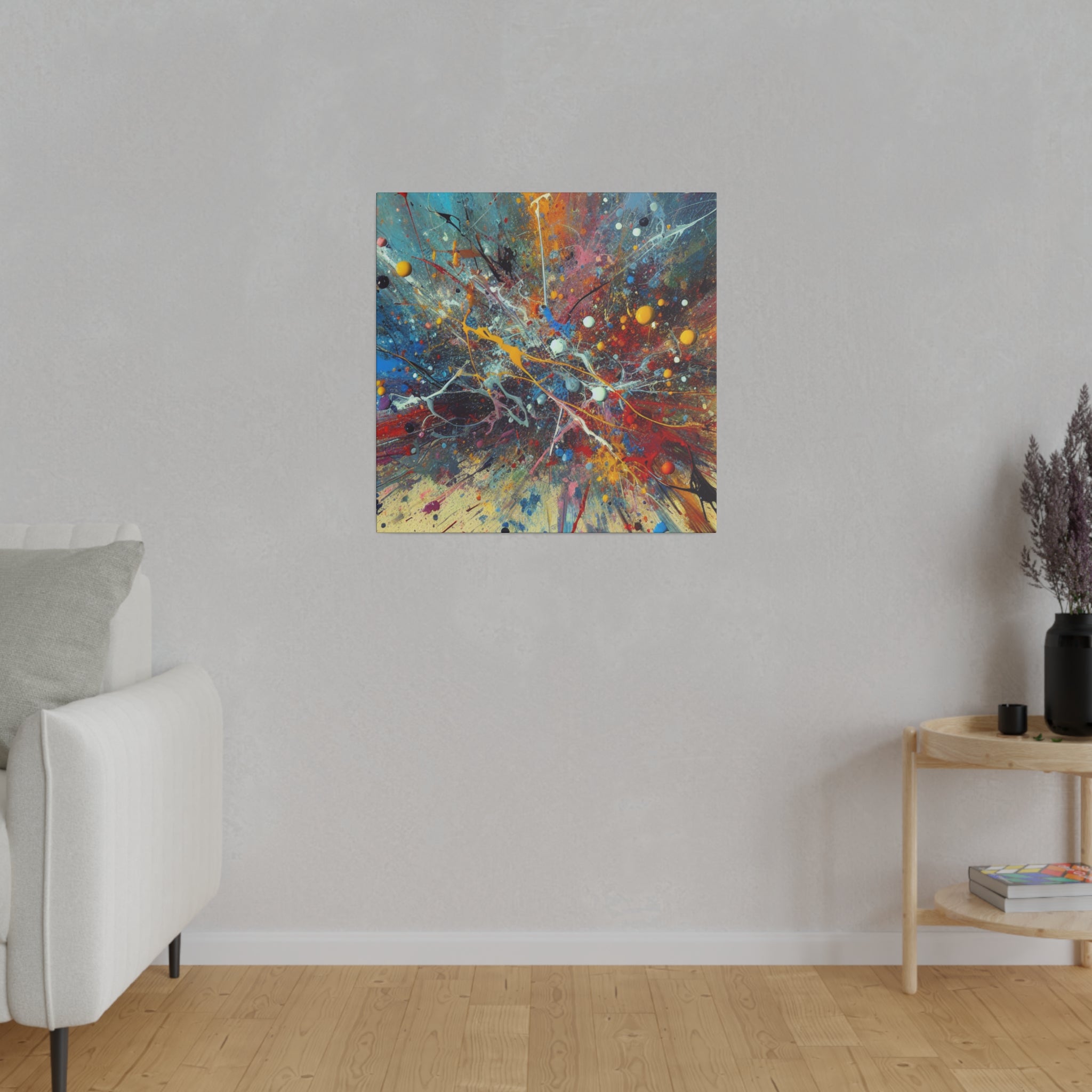 Bold Splatter Paint Abstract Art Canvas