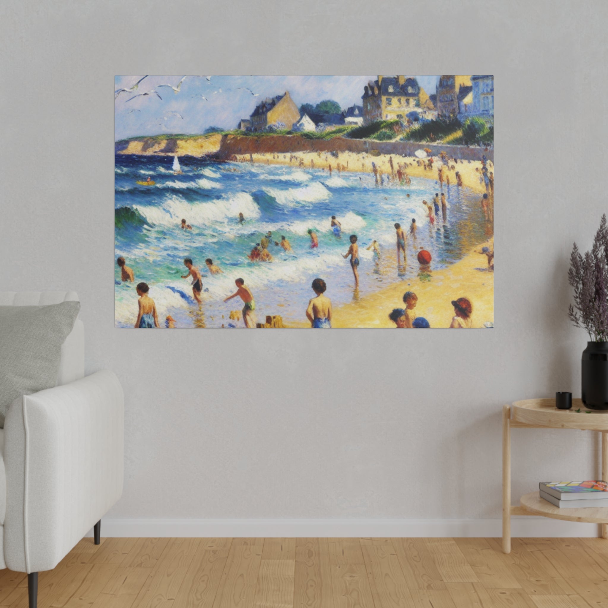 Seaside Serenity Coastal Decor Beach Painting Canvas