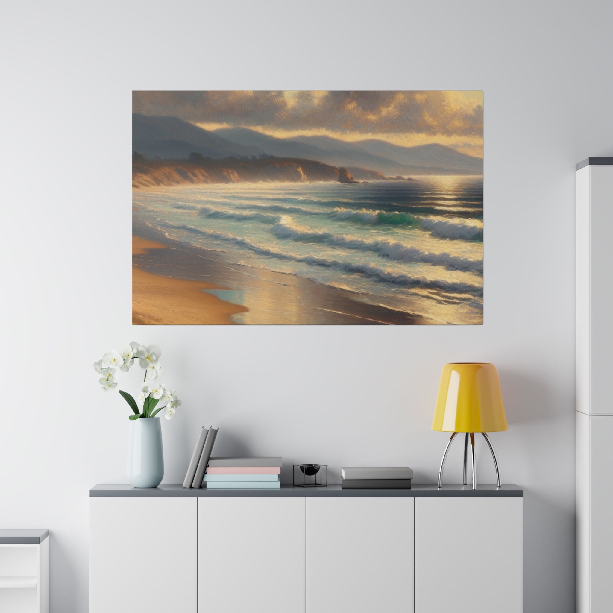 Coastal Whispers Beach Painting Canvas