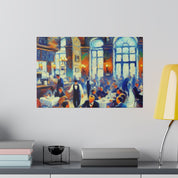 Espresso Dream Drips Formal European Cafe Artwork Canvas