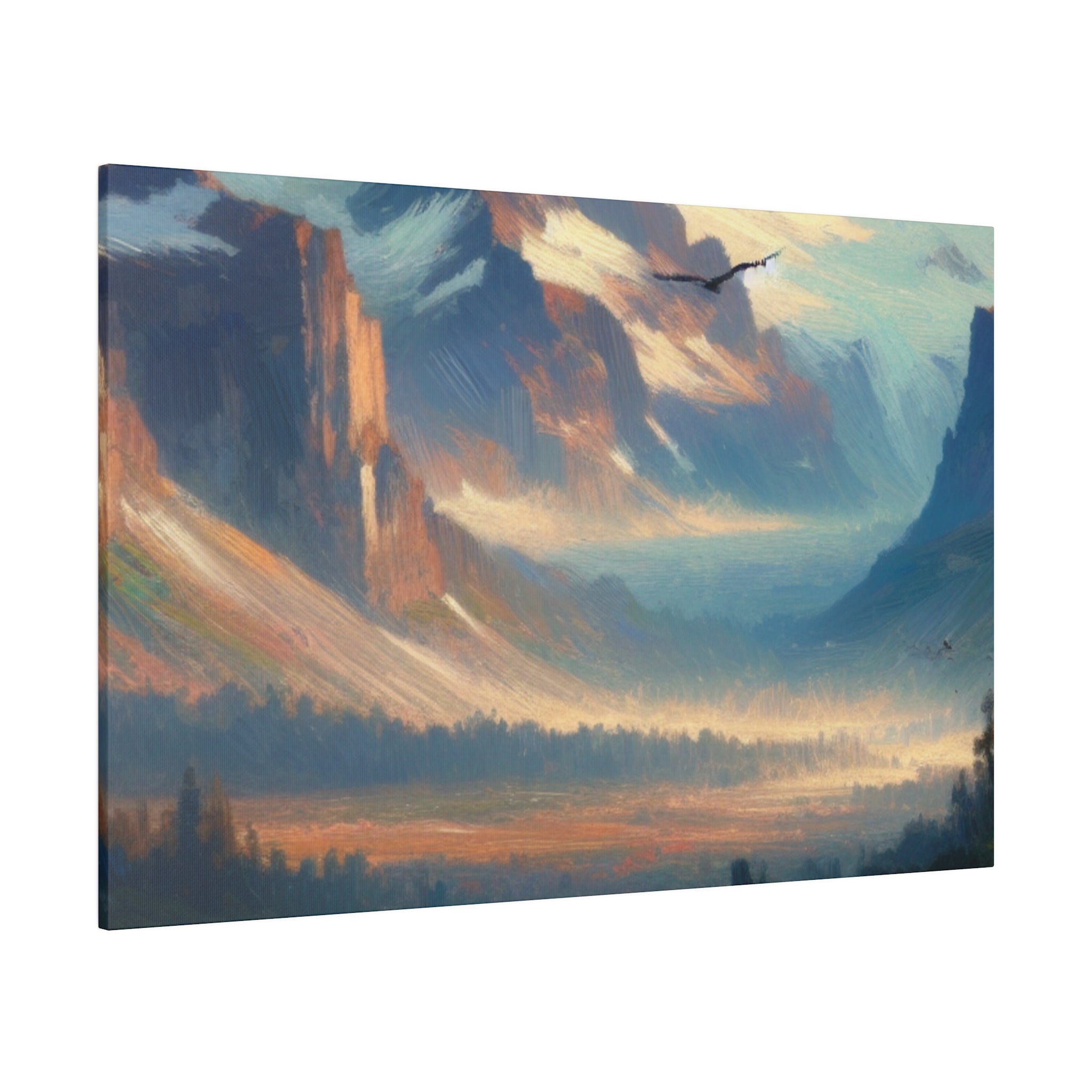 Majestic Swirl Mountain Landscape Painting Canvas