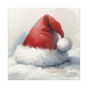 Santa Hat in Snow Canvas