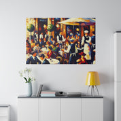 Cafe Artwork | Bustling European Cafe Scene | Coffee Shop Wall Art Canvas