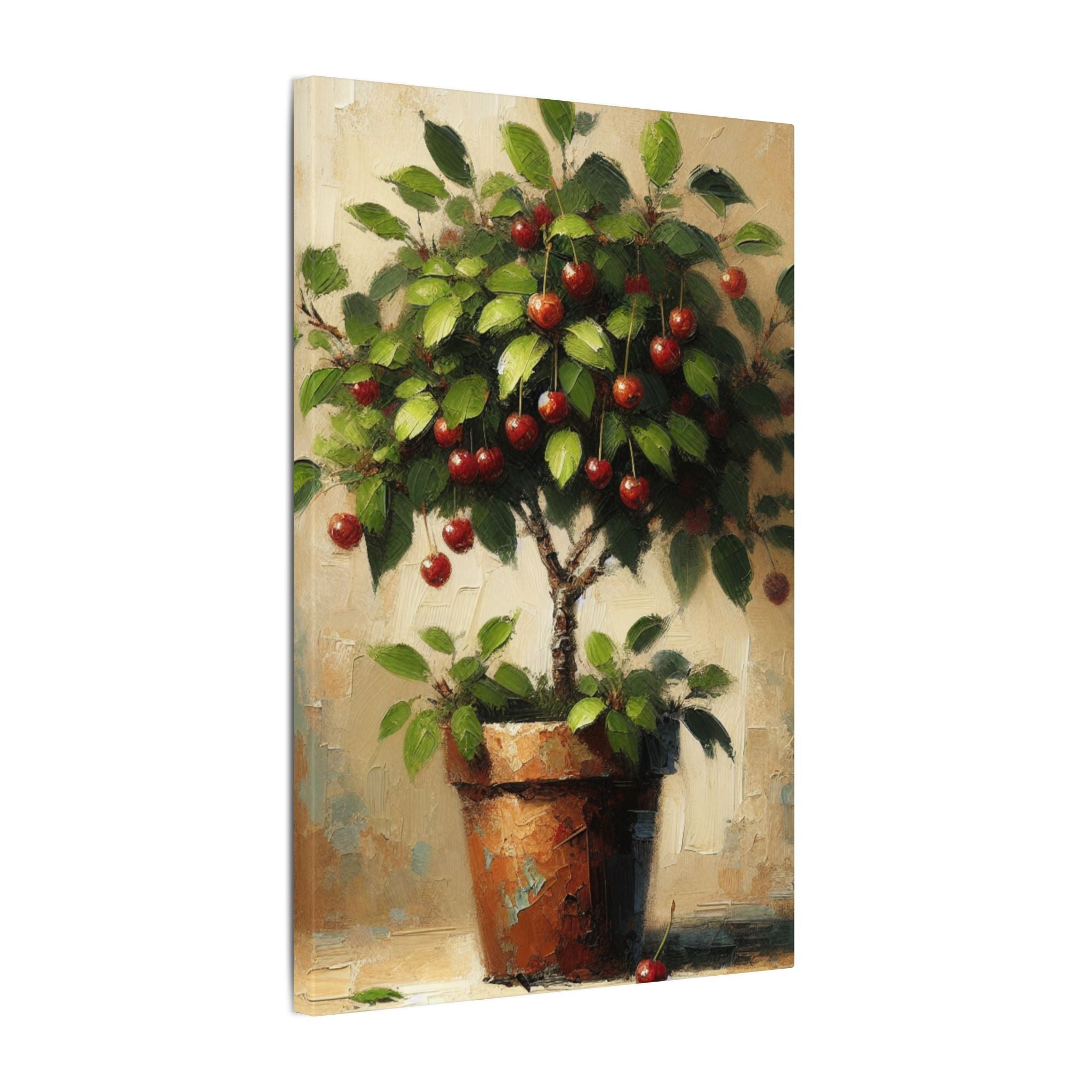 Rustic Cherry Tree In Pot Canvas