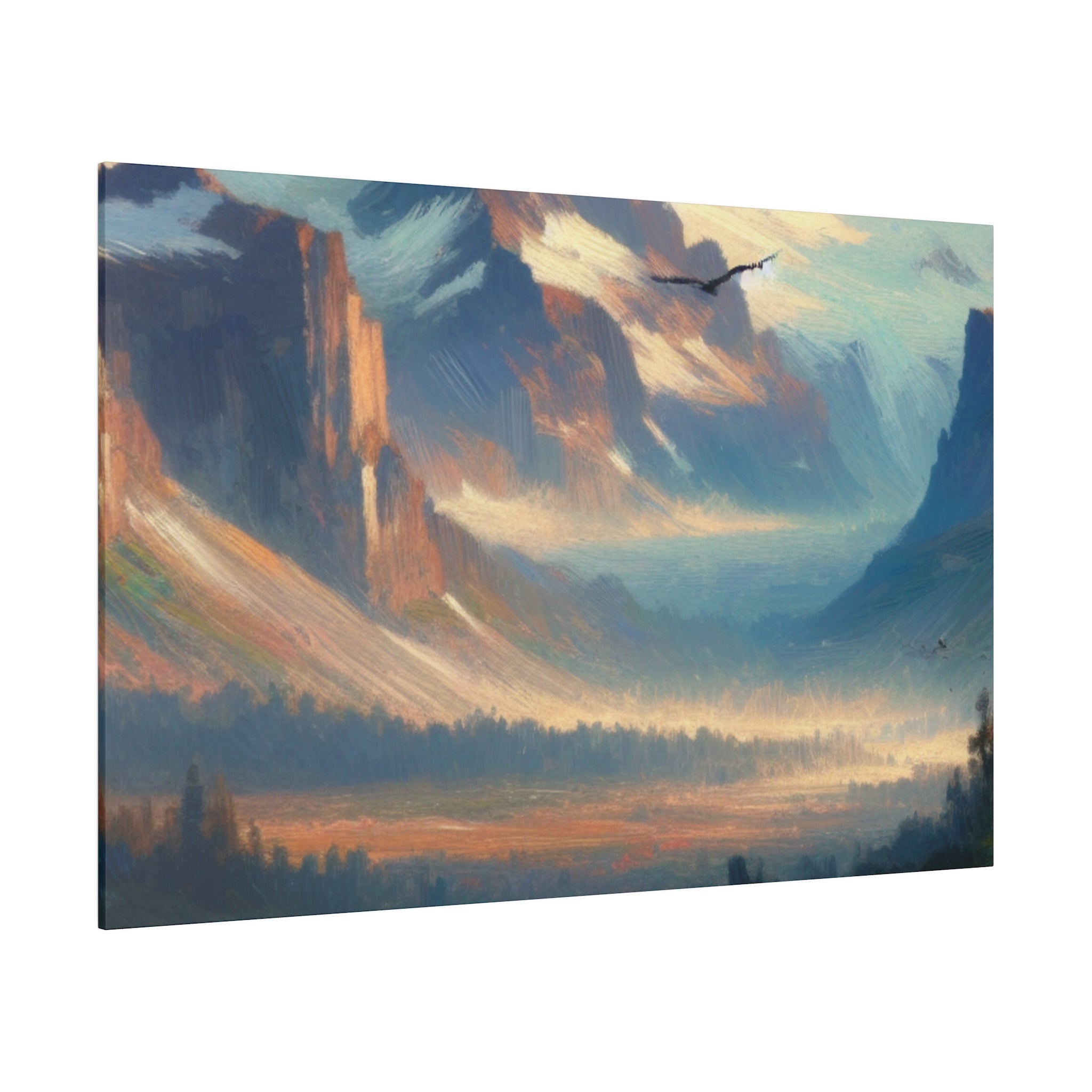 Majestic Swirl Mountain Landscape Painting Canvas