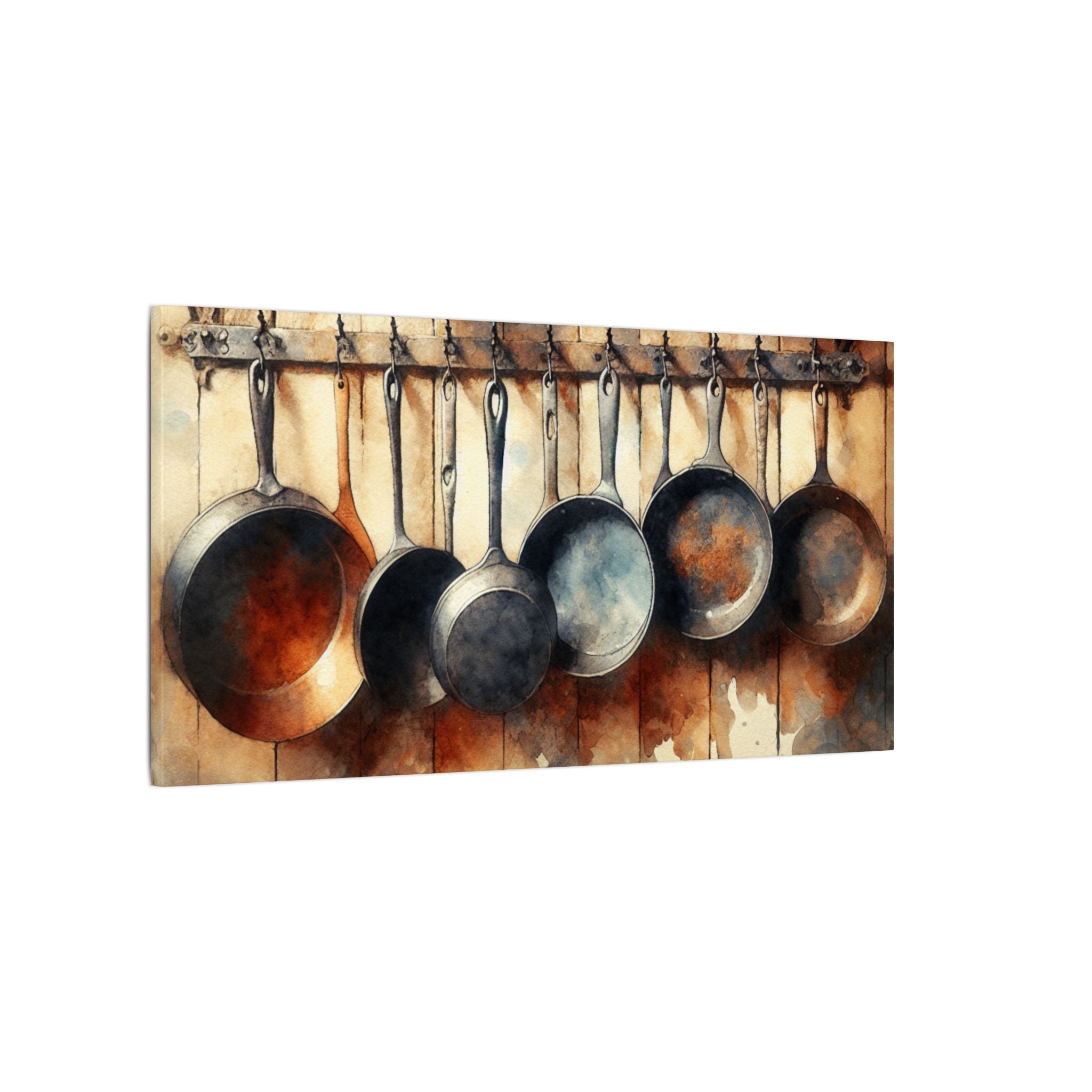 Country Pots & Pans Watercolor Canvas