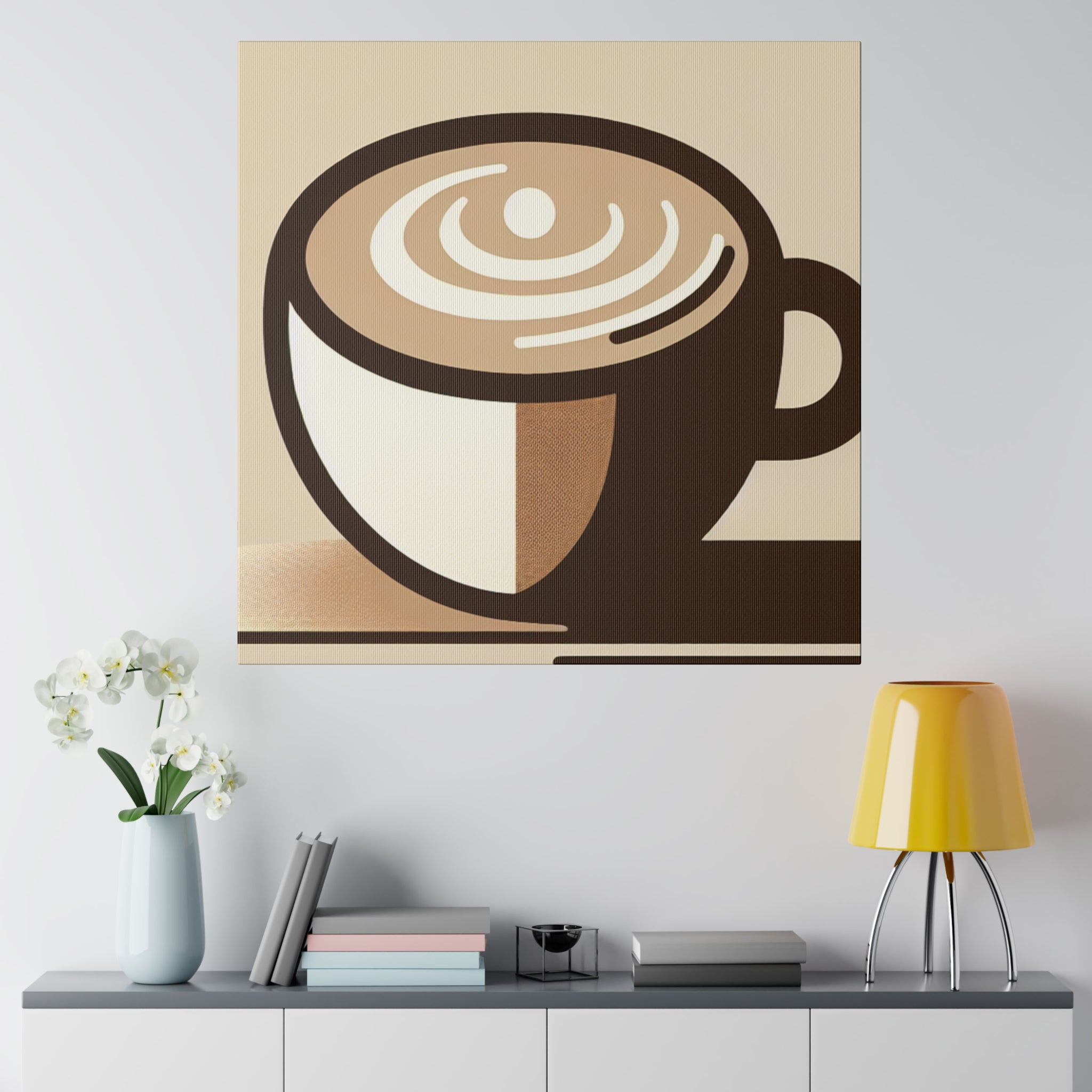 Contemporary Minimalist Brew Impressions Coffee Wall Art Canvas