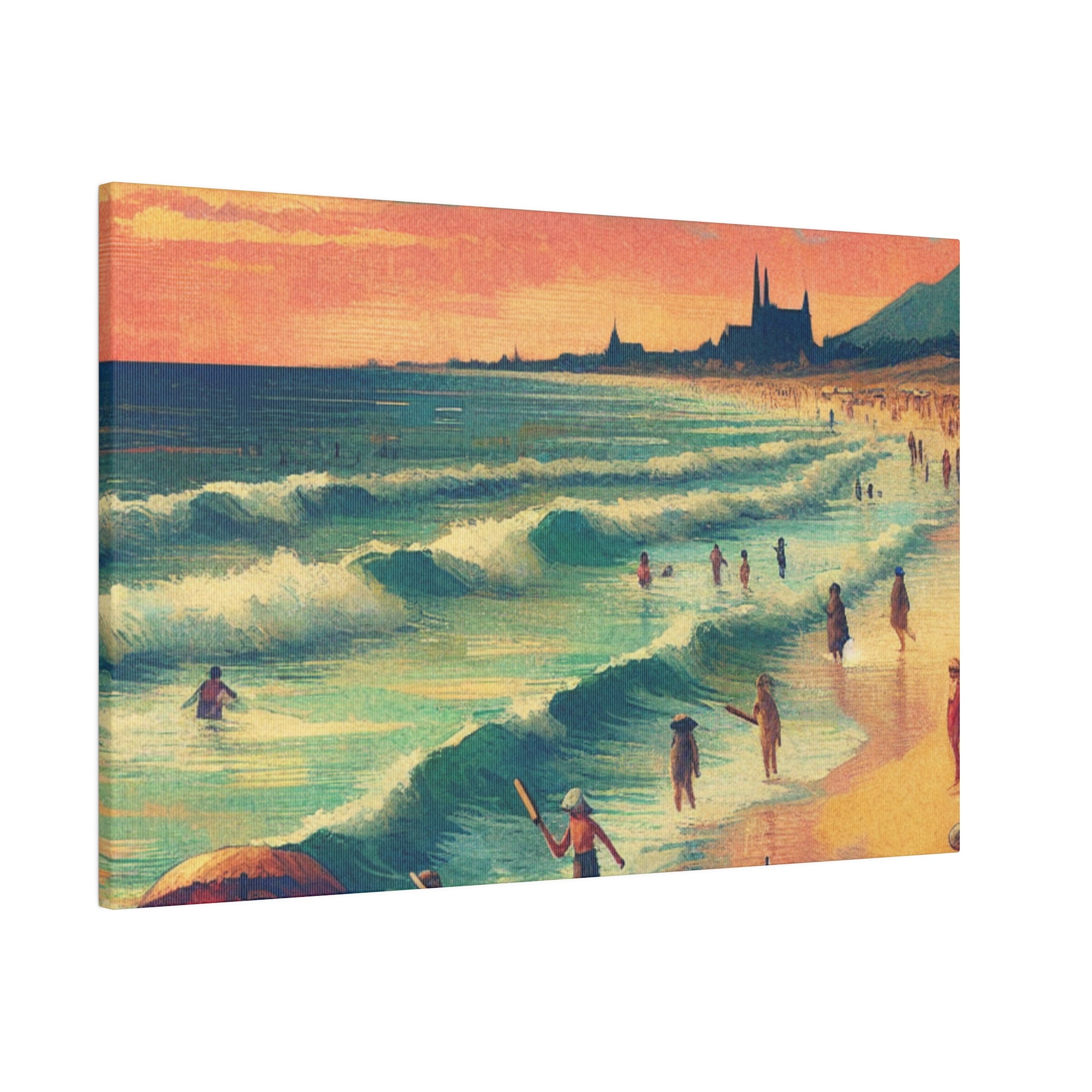 Seaside Nostalgia Beach Painting Canvas