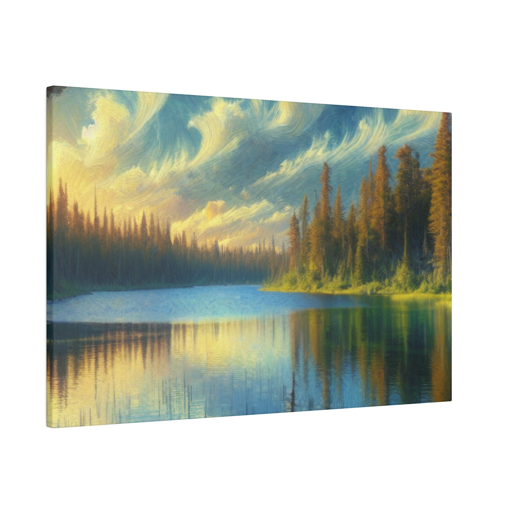 Lake In Solitude Lake Painting Canvas