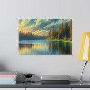 Lake In Solitude Lake Painting Canvas