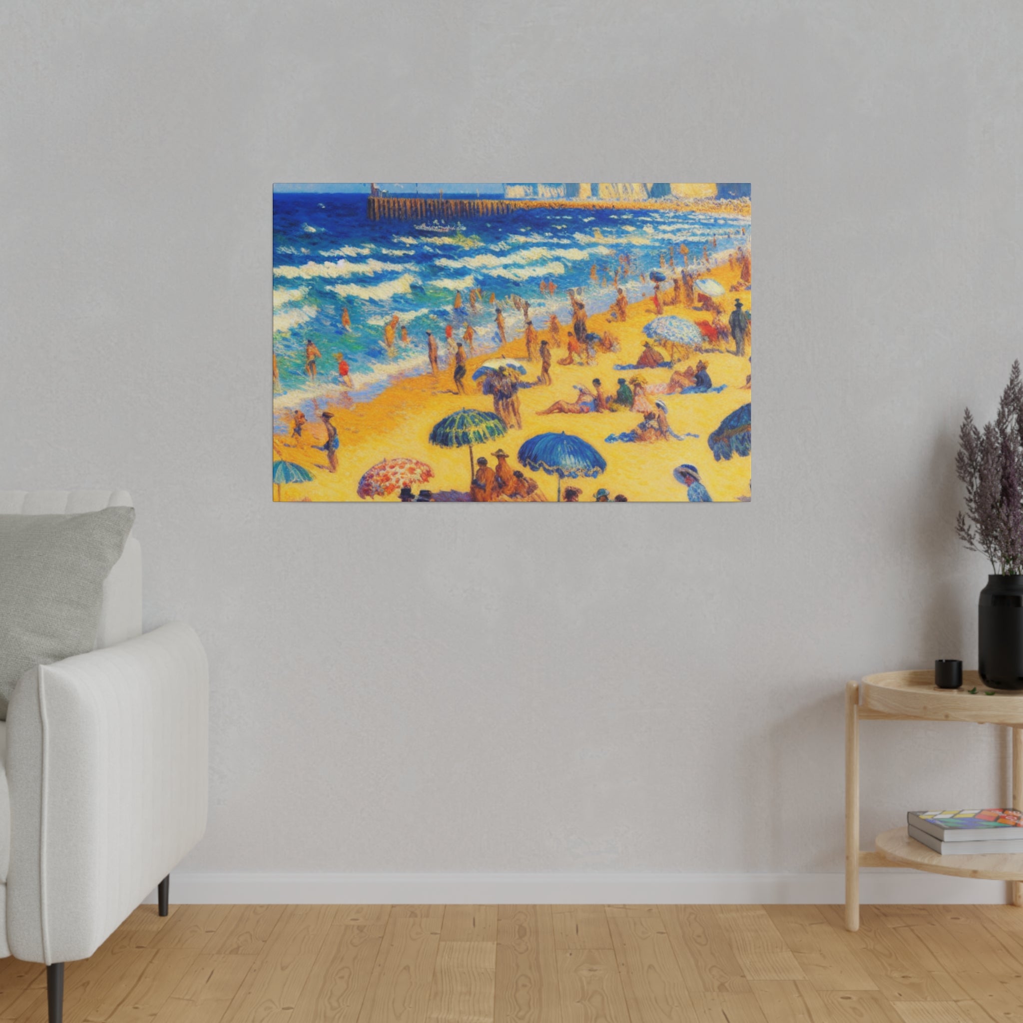 Sea Vintage Whispers Beach Painting Canvas