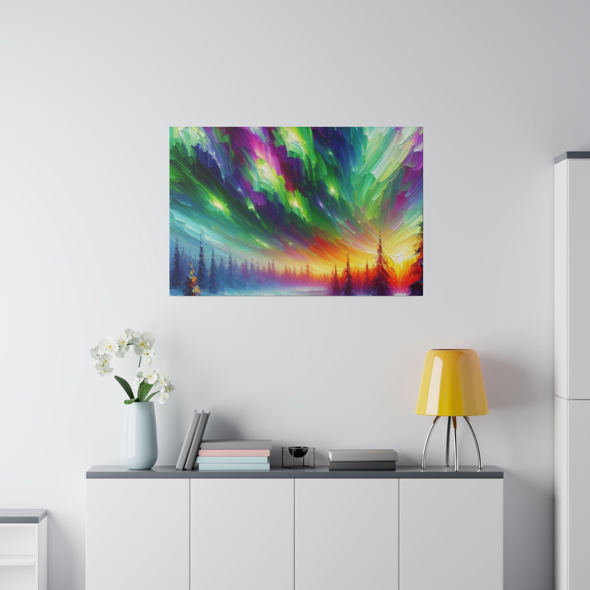 Aurora Ice Caps Northern Lights Painting Canvas