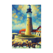 Harbor Beacon Dream Coastal Wall Art Lighthouse Painting Canvas