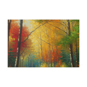 Autumnal Symphony Blaze Fall Painting Canvas