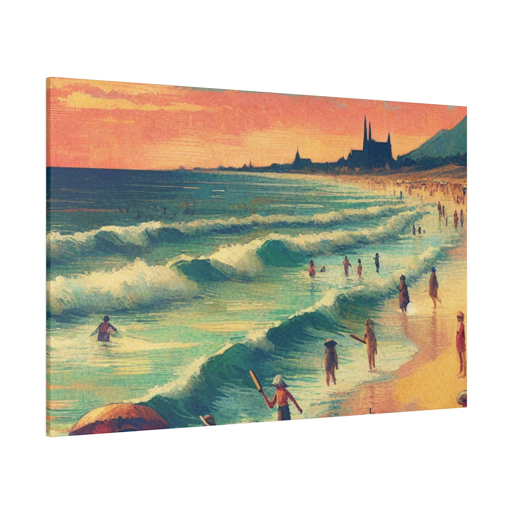 Seaside Nostalgia Beach Painting Canvas