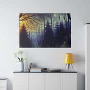 Dropping Sun On The Forest Painting Canvas