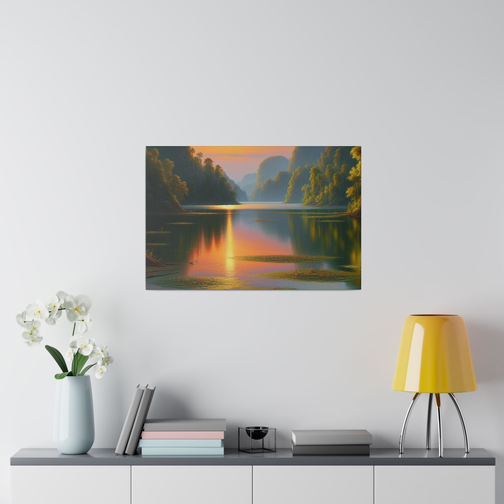 Serene Lake Whispers Lake Painting Canvas