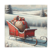 Red Christmas Sleigh Canvas