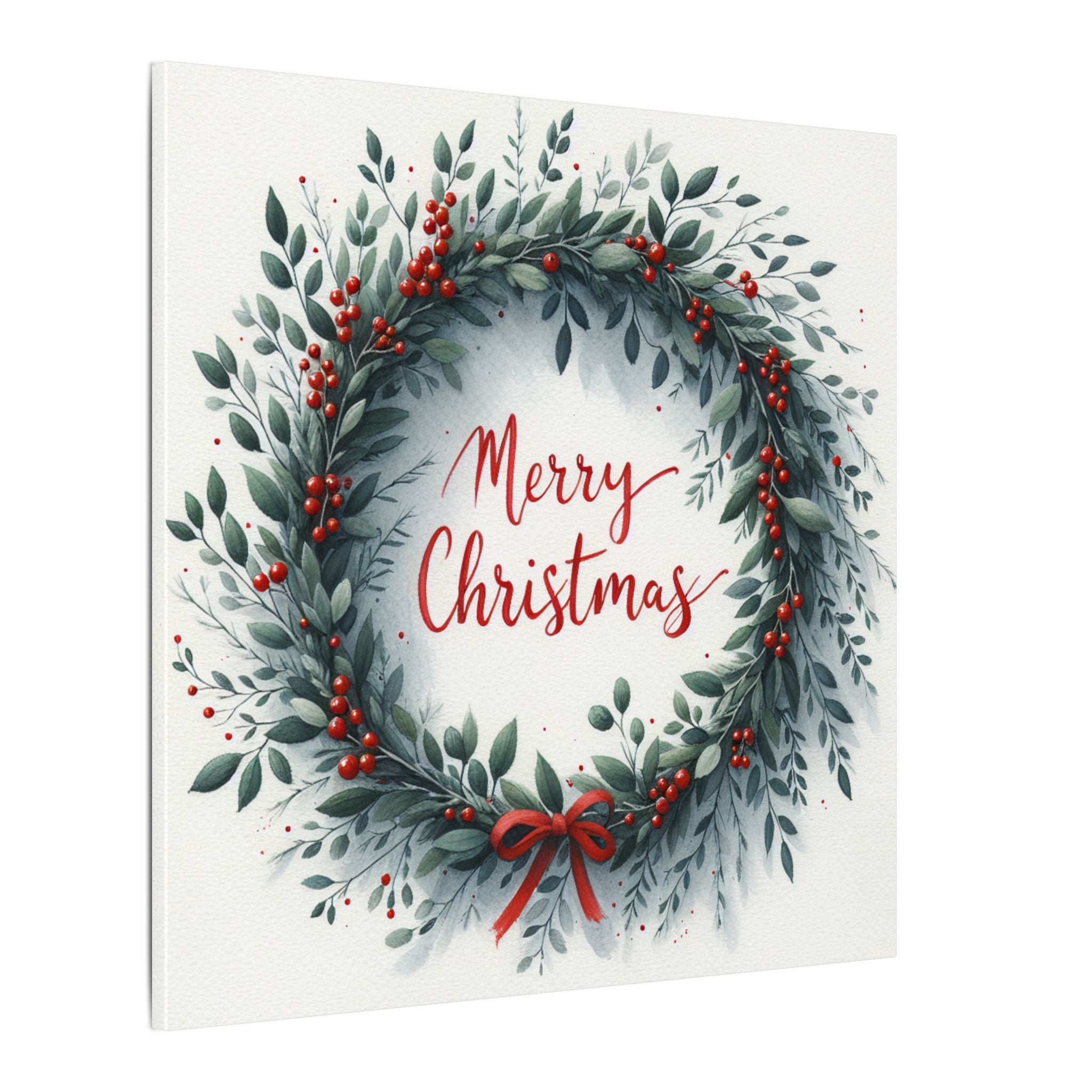 Merry Christmas Wreath Canvas