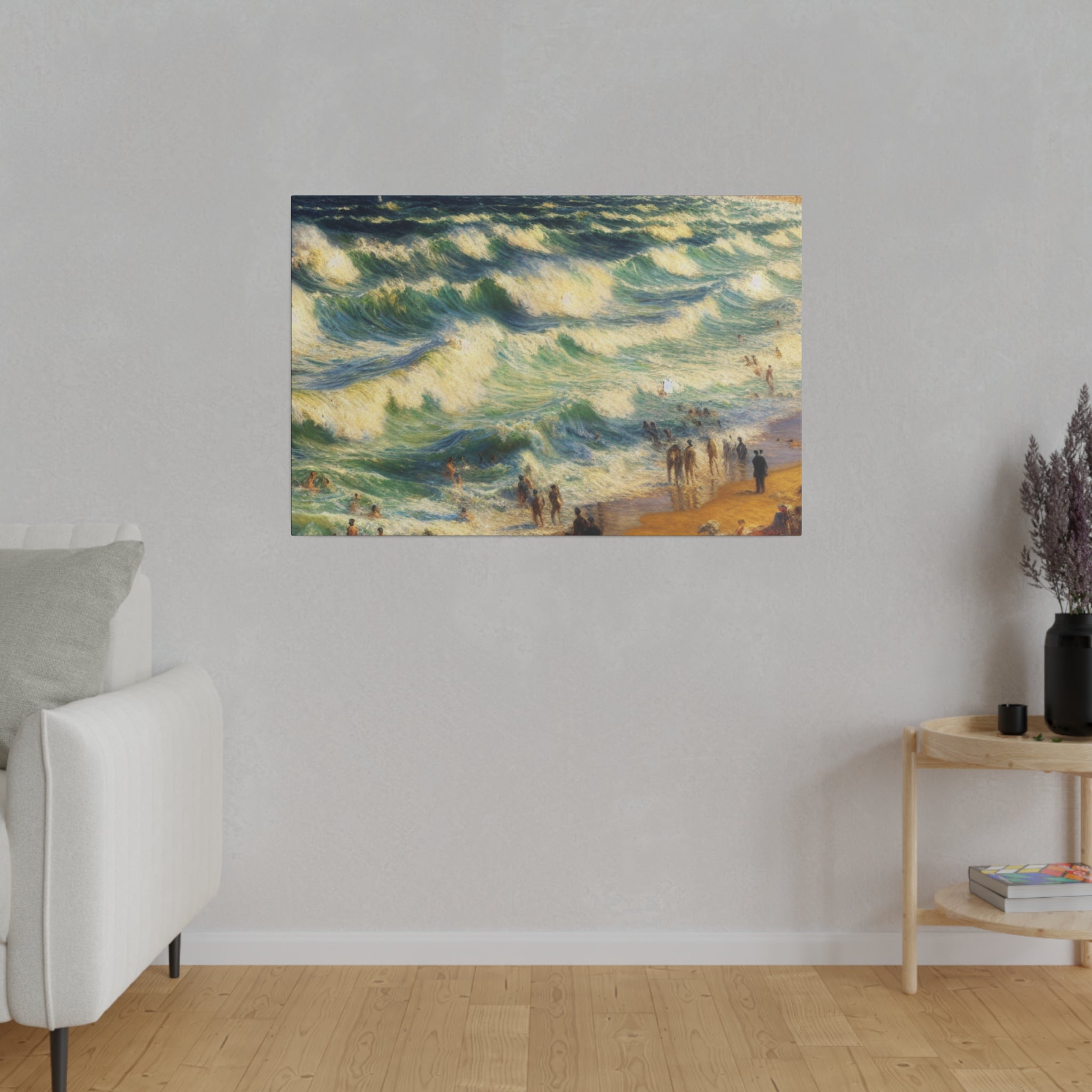 Sun-Soaked Sand Vintage Beach Painting Canvas